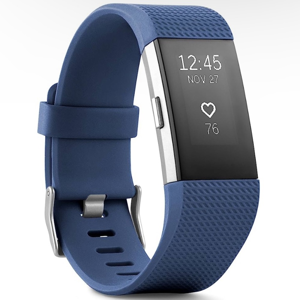Fitbit Charge 2 Heart Rate + Fitness Wristband 
Stainless Steel Blue Large New
